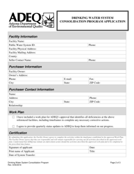 Drinking Water System Consolidation Program Application - Arizona, Page 2