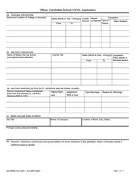 AZ ARNG Form 351-1 Officer Candidate School (Ocs) Application - Arizona, Page 2