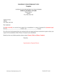 Document preview: Amendment Acknowledgement Letter Template