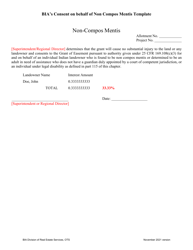 Document preview: Bia's Consent on Behalf of Non Compos Mentis Template