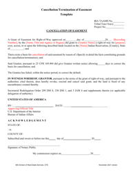 Document preview: Cancellation/Termination of Easement Template