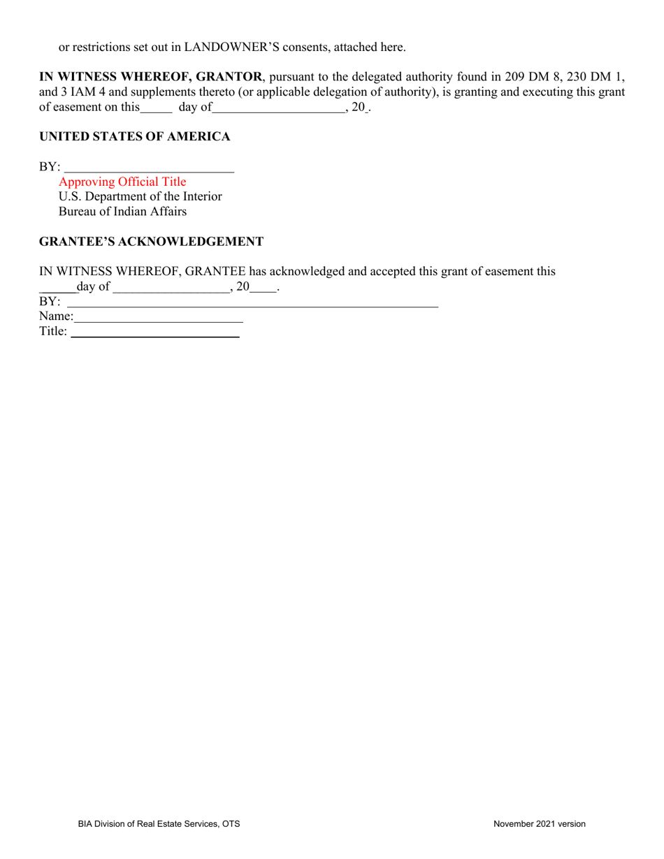 Grant of Easement Template, Page 4