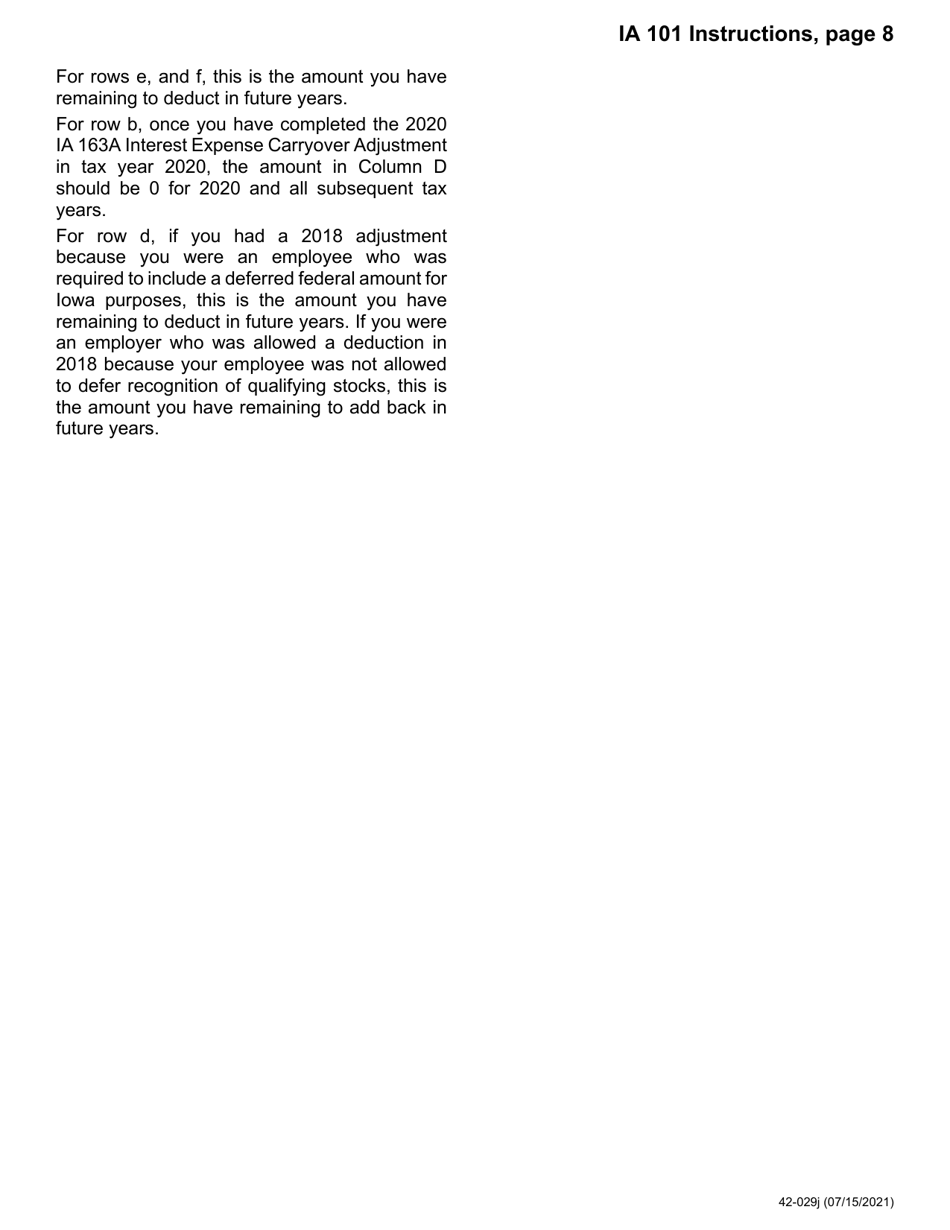 Form IA101 (42-029) Nonconformity Adjustments - Iowa, Page 10