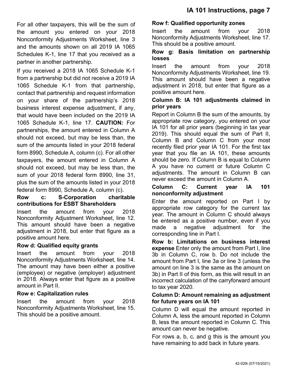 Form IA101 (42-029) Nonconformity Adjustments - Iowa, Page 9