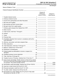 Form IA1041 (63-003) Schedule C Computation of Nonresident Tax Credit - Iowa