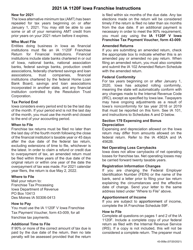 Document preview: Instructions for Form IA1120F, 43-001 Franchise Return for Financial Institutions - Iowa