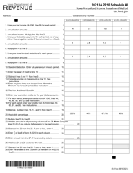 Document preview: Form IA2210 (45-011) Iowa Annualized Income Installment Method - Iowa, 2021