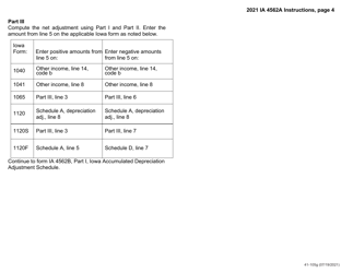 Form IA4562A (IA4562B; 41-105) Iowa Depreciation Adjustment Schedule/Iowa Accumulated Depreciation Adjustment Schedule - Iowa, Page 7