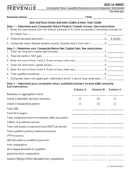 Form IA8995C (41-166) Composite Return Qualified Business Income Deduction Worksheet - Iowa