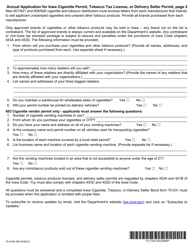 Form 70-015 Annual Application for Iowa Cigarette Permit, Tobacco Tax License, or Delivery Seller Permit - Iowa, Page 2