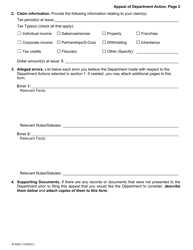 Form 76-500 Appeal of Department Action - Iowa, Page 2