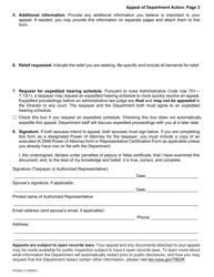 Form 76-500 Appeal of Department Action - Iowa, Page 3