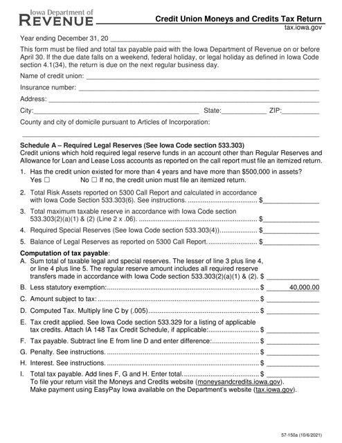 Form 57-150  Printable Pdf