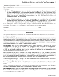 Form 57-150 Credit Union Moneys and Credits Tax Return - Iowa, Page 2