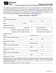 Form 54-023 Family Farm Tax Credit - Iowa