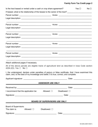 Form 54-023 Family Farm Tax Credit - Iowa, Page 2