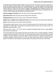 Form 54-023 Family Farm Tax Credit - Iowa, Page 3