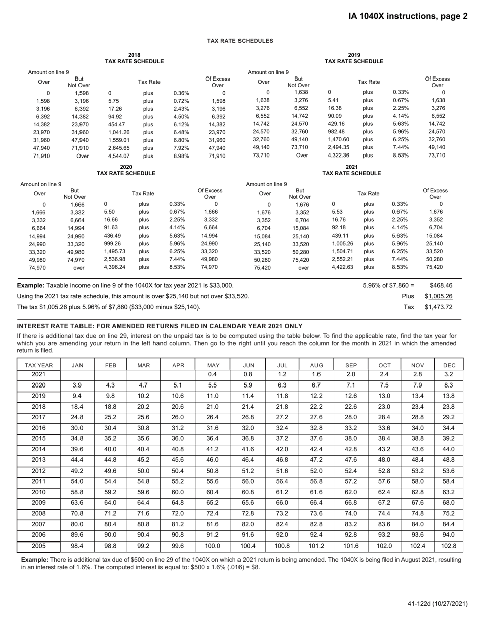 Form Ia1040x 41 122 Fill Out Sign Online And Download Fillable Pdf Iowa Templateroller 4235