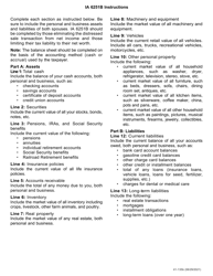 Form IA6251B (41-135) Balance Sheet/Statement of Net Worth - Iowa, Page 2