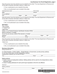 Form 78-005 Iowa Business Tax Permit Registration - Iowa, Page 2