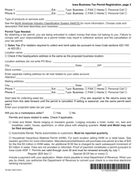 Form 78-005 Iowa Business Tax Permit Registration - Iowa, Page 3