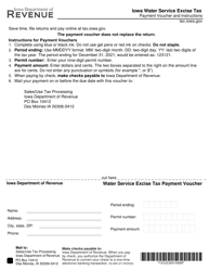 Document preview: Form 32-096 Iowa Water Service Excise Tax Payment Voucher - Iowa