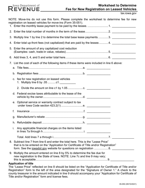 Form 35-050  Printable Pdf