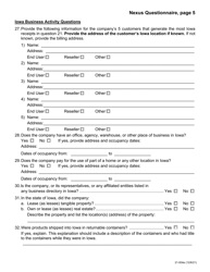 Form 21-004 Nexus Questionnaire - Iowa, Page 5