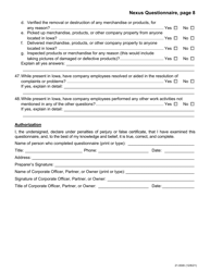 Form 21-004 Nexus Questionnaire - Iowa, Page 8