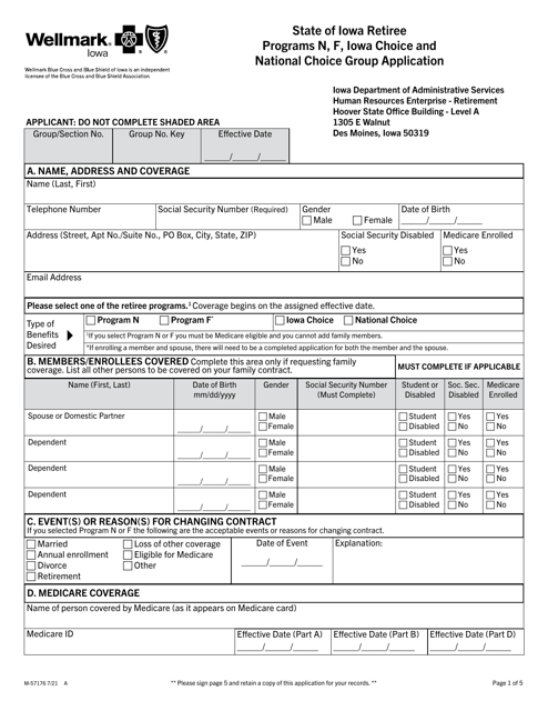 Form M-57176  Printable Pdf