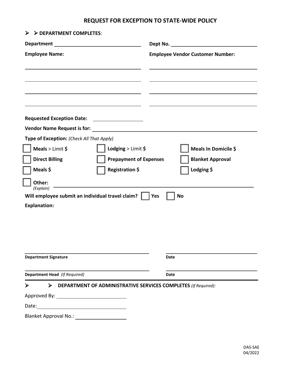 Form DAS-SAE - Fill Out, Sign Online and Download Fillable PDF, Iowa ...