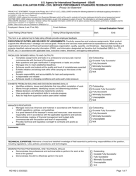 Form AID462-2 &quot;Annual Evaluation Form - Civil Service Performance Standards Feedback Worksheet&quot;
