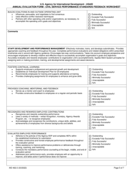 Form AID462-2 Annual Evaluation Form - Civil Service Performance Standards Feedback Worksheet, Page 5