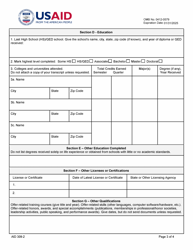 Form AID309-2 Offeror Information for Personal Services Contracts With Individuals, Page 3