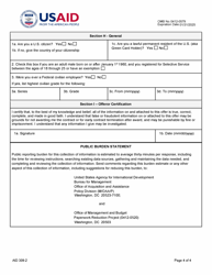 Form AID309-2 Offeror Information for Personal Services Contracts With Individuals, Page 4