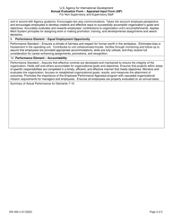 Form AID462-4 Annual Evaluation Form - Civil Service Appraisal Input Form (Aif) for Non-supervisory and Supervisory Staff, Page 3
