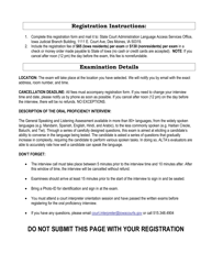 Registration Form for the Alta Oral Proficiency Interview - Iowa, Page 2