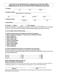 Registration Form for the Alta Oral Proficiency Interview - Iowa