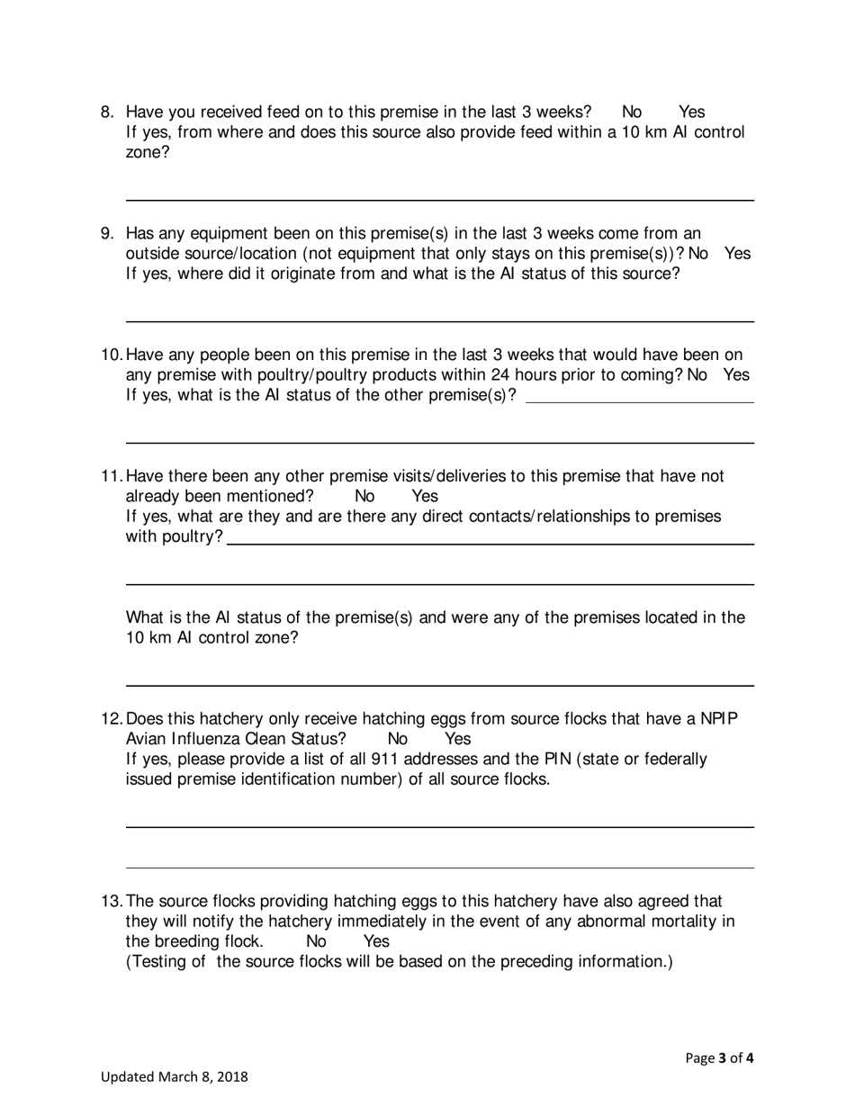 Permit Issuance for Poultry, Domestic Fowl, and Hatching Eggs From an Avian Influenza Affected State - Iowa, Page 3