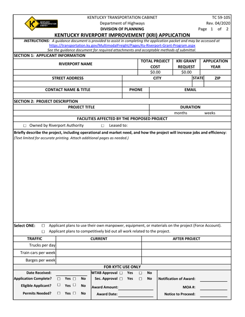 Form TC59-105  Printable Pdf