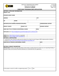Form TC59-106 Ferry Boat Program (Fbp) Application - Kentucky