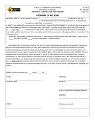 Document preview: Form TC14-14 Proposal or Bid Bond - Kentucky