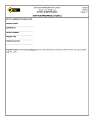 Form TC63-50 Written Narrative Schedule - Kentucky, Page 2