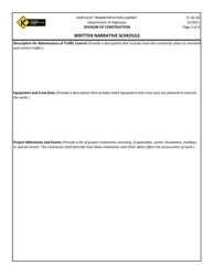 Form TC63-50 Written Narrative Schedule - Kentucky, Page 3