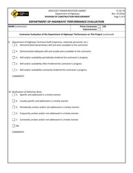 Form TC63-76 Department of Highways&#039; Performance Evaluation - Kentucky, Page 5