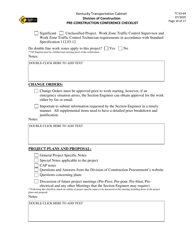 Form TC63-64 Pre-construction Conference Checklist - Kentucky, Page 10