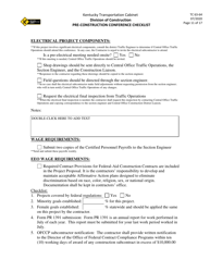 Form TC63-64 Pre-construction Conference Checklist - Kentucky, Page 11
