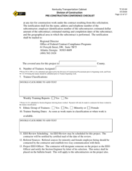 Form TC63-64 Pre-construction Conference Checklist - Kentucky, Page 12