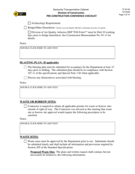 Form TC63-64 Pre-construction Conference Checklist - Kentucky, Page 5