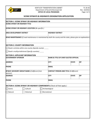 Form TC20-26 Scenic Byways &amp; Highways Designation Application - Kentucky, Page 2